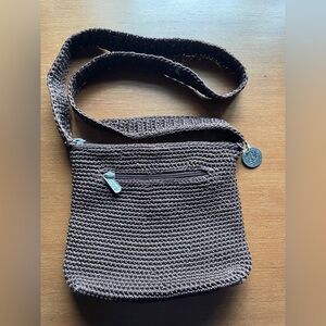 The Sak Crochet Dark Brown 8" Shoulder Bag Purse